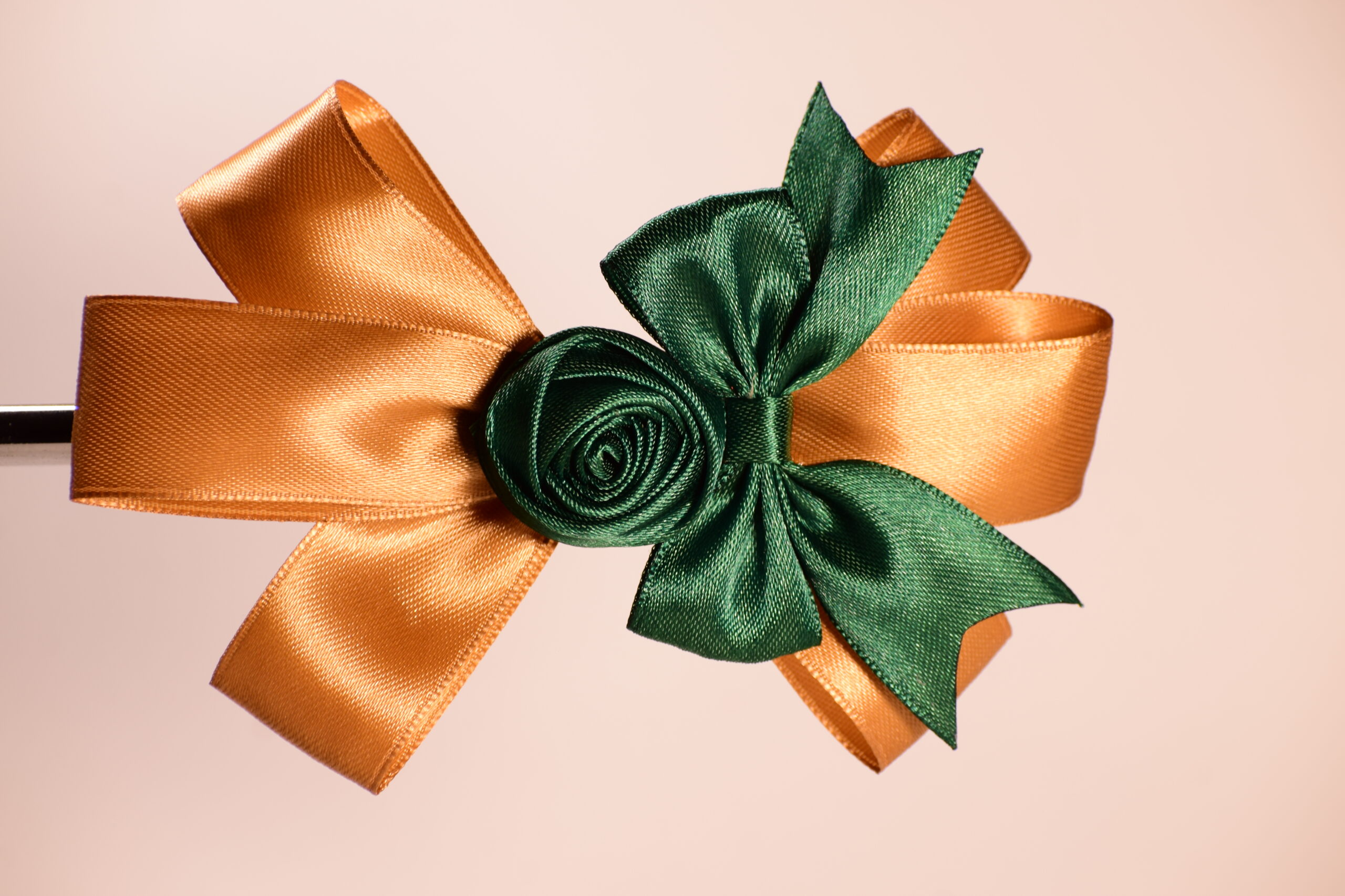 Two-Tone Pink Satin Rosette Hair Bow