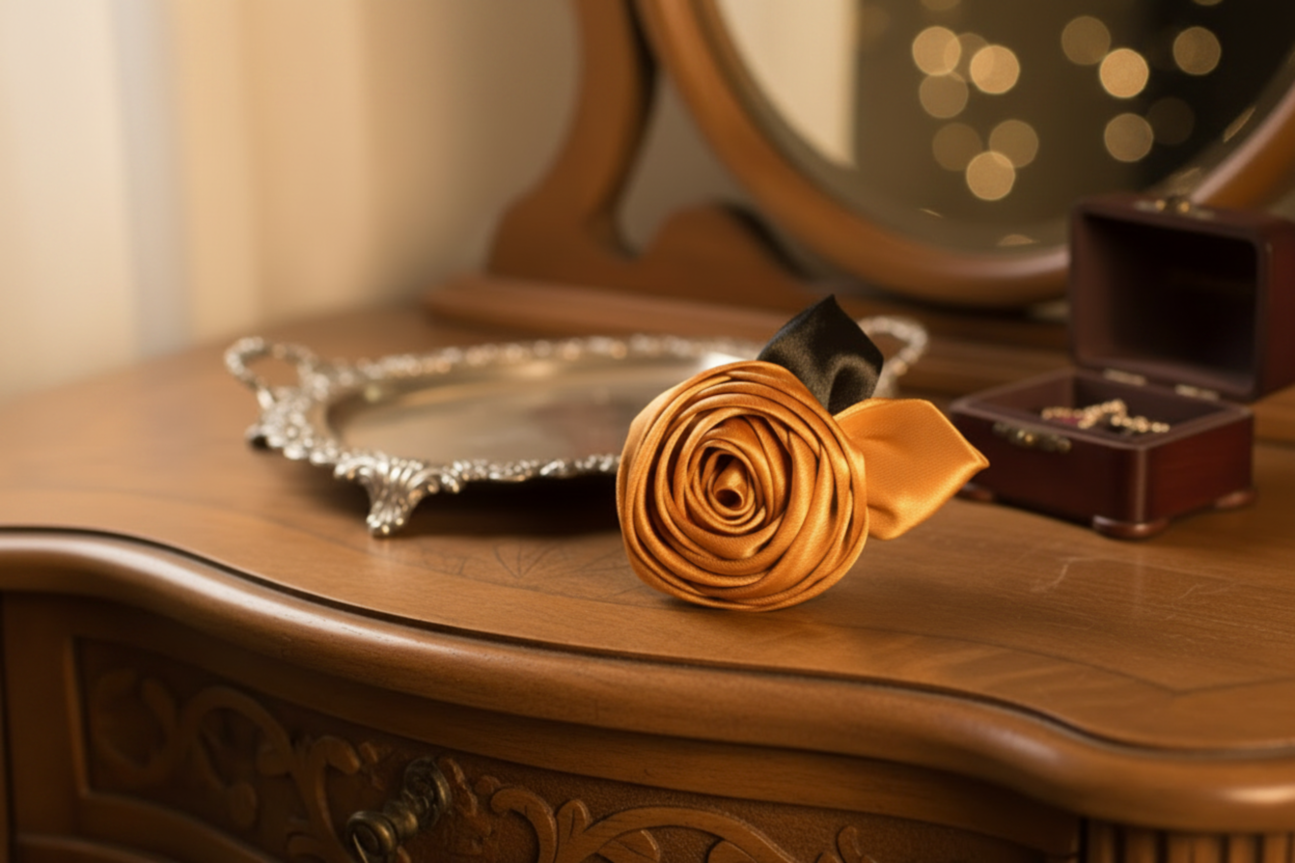 Hair Bun access The Signature Satin Rose Hair Clip