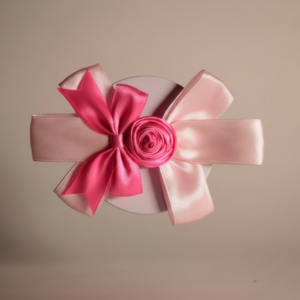Multi 1 Two-Tone Pink Satin Rosette Hair Bow