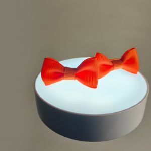 Organge ribbon bow Vibrant Orange Mini Pigtail Bows (Set of 2)