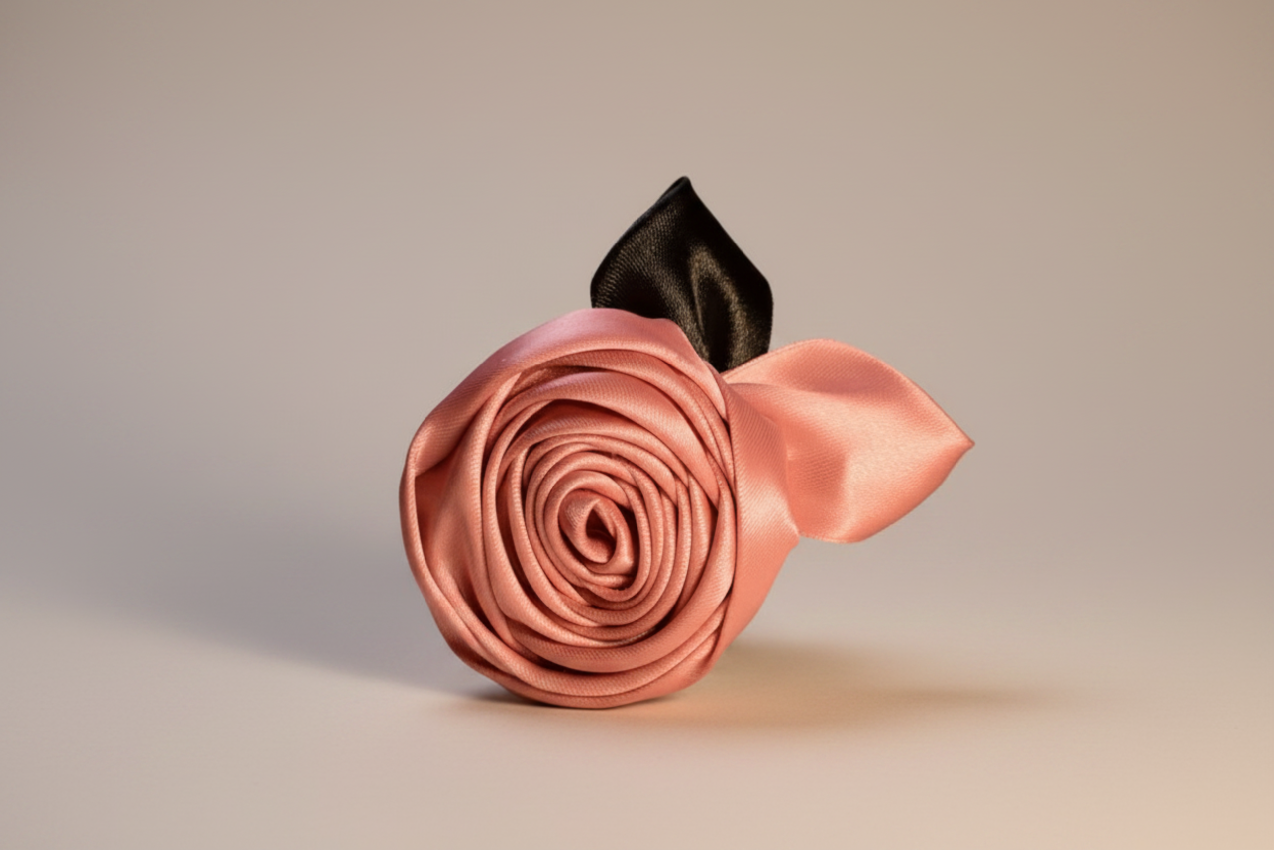 Peach 1 The Signature Satin Rose Hair Clip