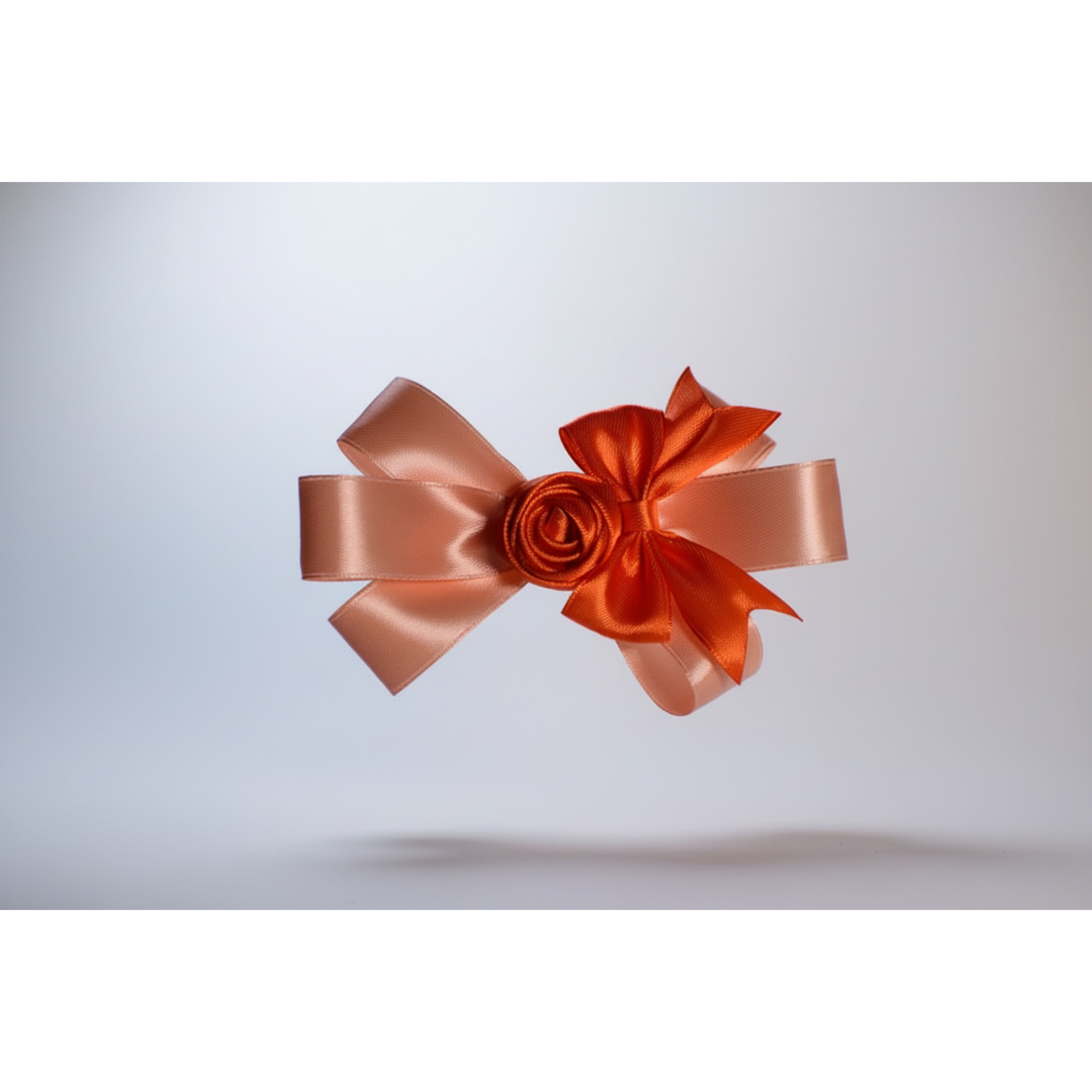 Two-Tone Pink Satin Rosette Hair Bow