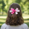 Two-Tone Pink Satin Rosette Hair Bow