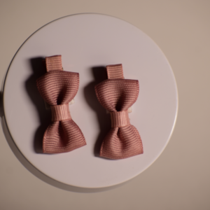 Toddler 2 Dusty Rose Mini Grosgrain Bows (Set of 2)