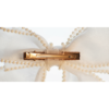 clip Blush Organza Pearl-Trimmed Hair Bow