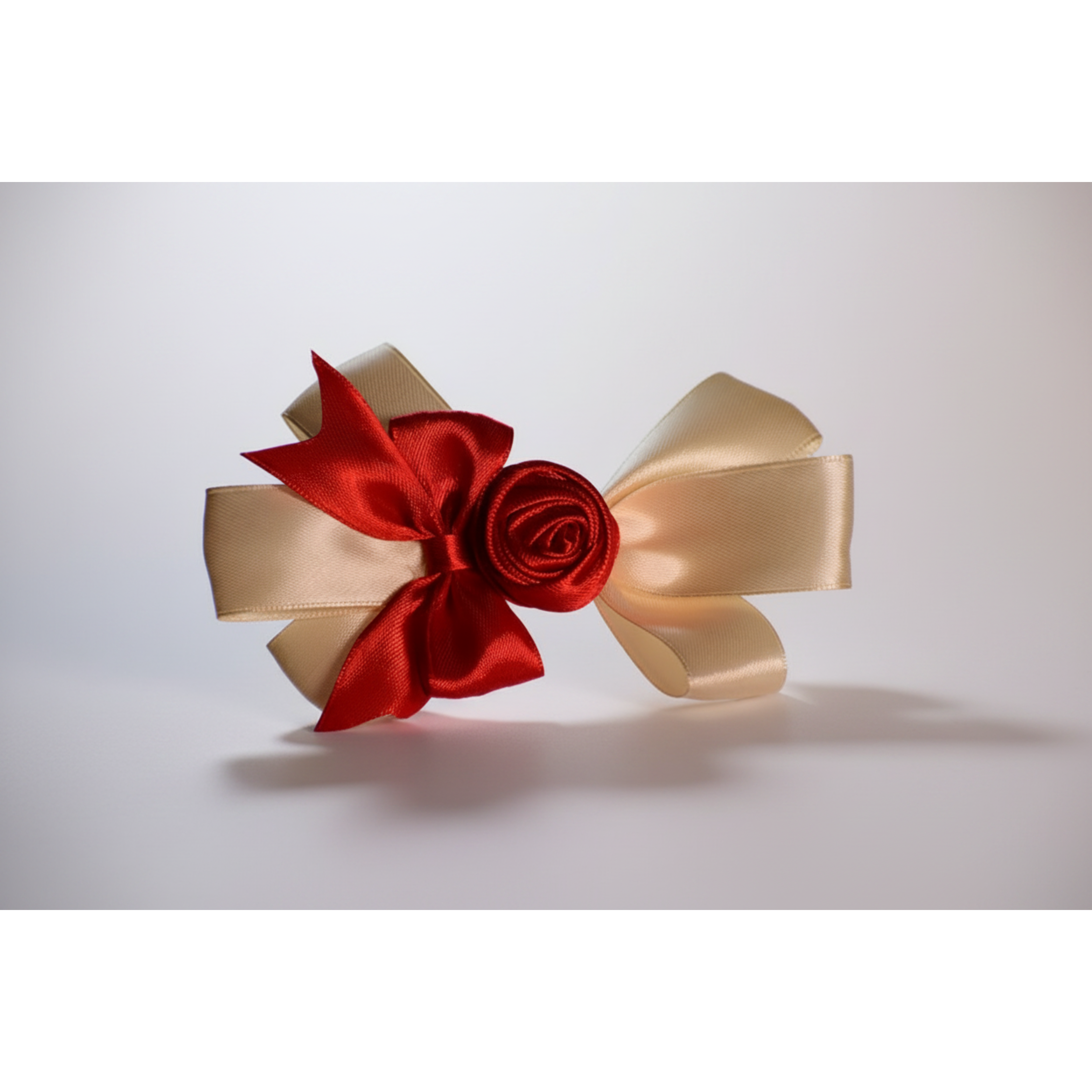 Two-Tone Pink Satin Rosette Hair Bow