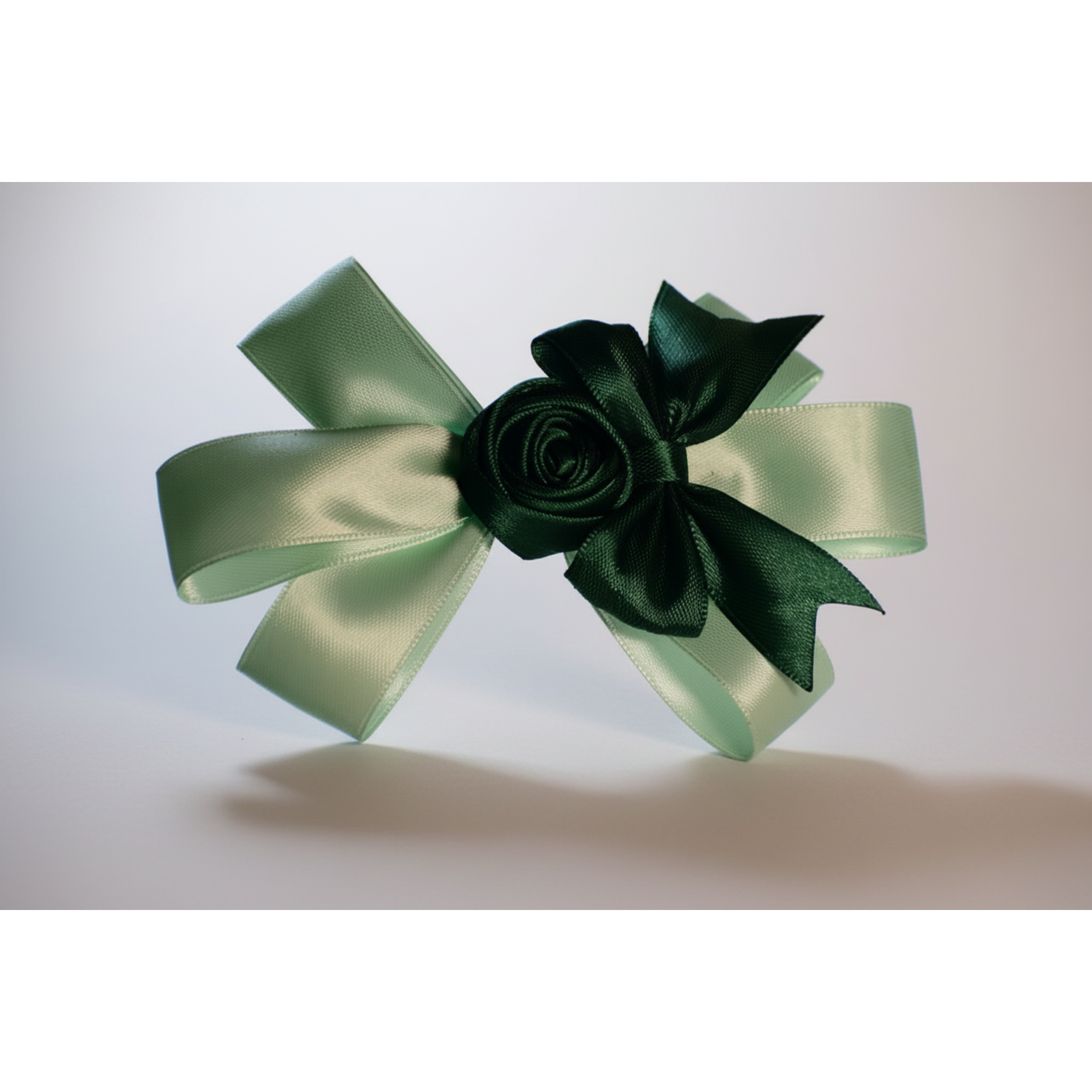 Two-Tone Pink Satin Rosette Hair Bow