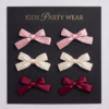satin glossy pair 1 Elegant Kids' Party Satin Bow Clips (6-Pack) – Choose Your Palette