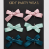satin glossy pair 2 Elegant Kids' Party Satin Bow Clips (6-Pack) – Choose Your Palette
