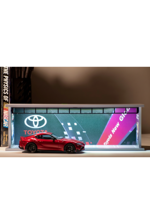 Premium Illuminated Toyota Racing Showroom Display Case (1:64 Scale)